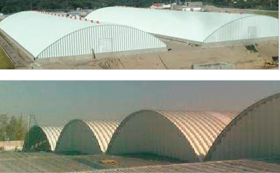 Cubierta autoportante semicircular