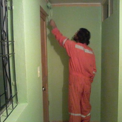 Pintar techo cocina proteger pisos y mobiliario