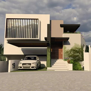 Render fachada principal casa coronado