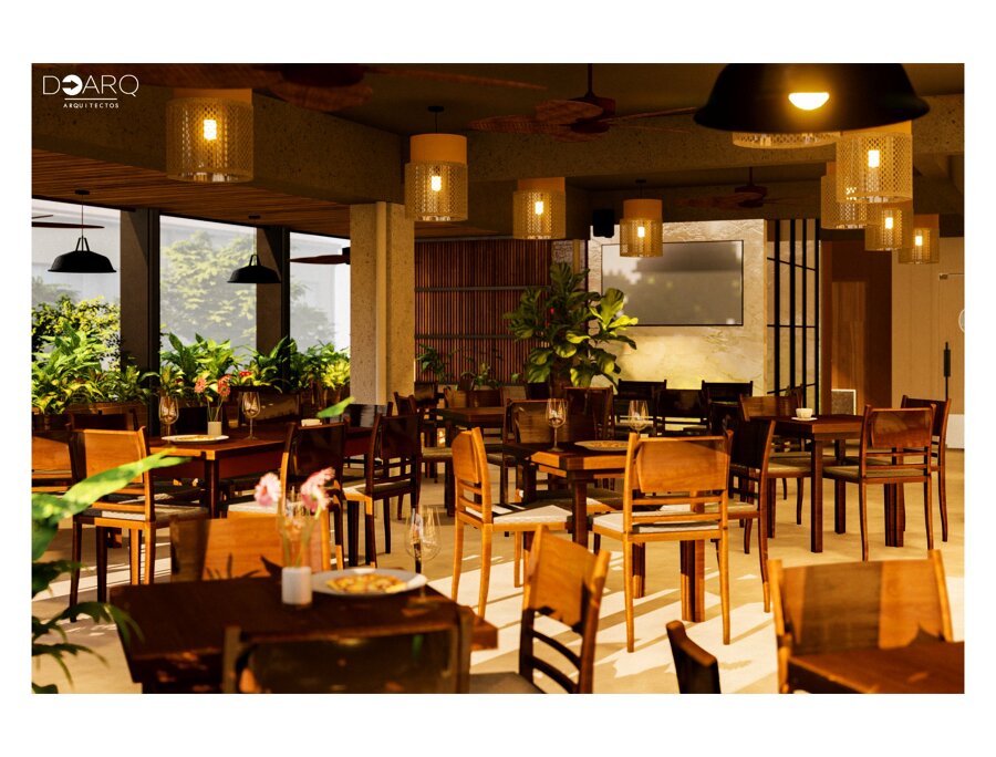 Diseño interior de restaurante contemporáneo