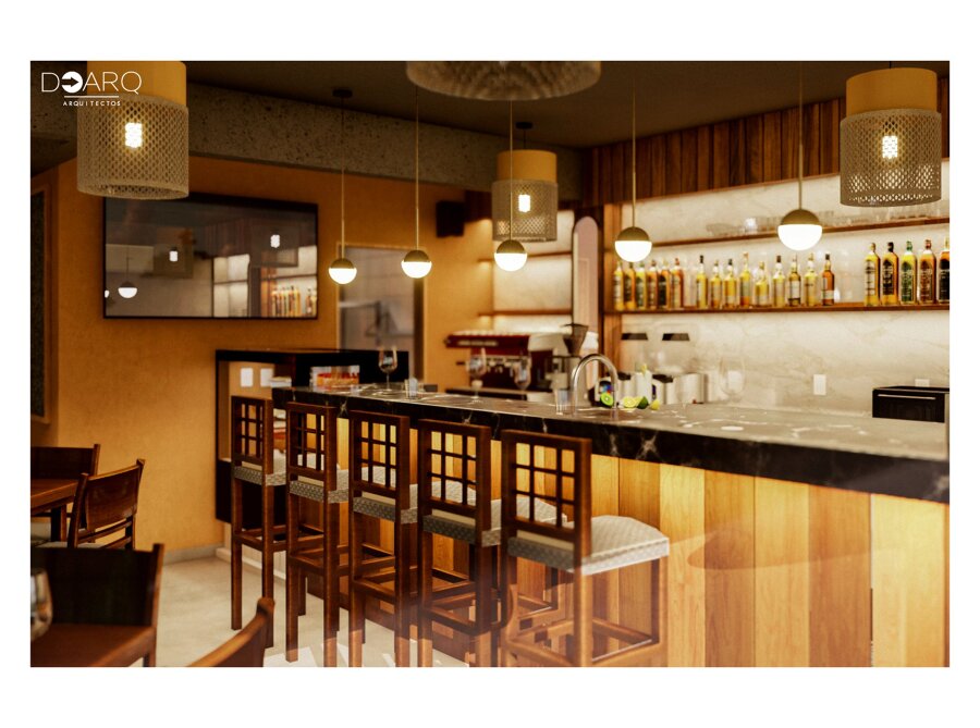 Diseño de barra para restaurante moderno