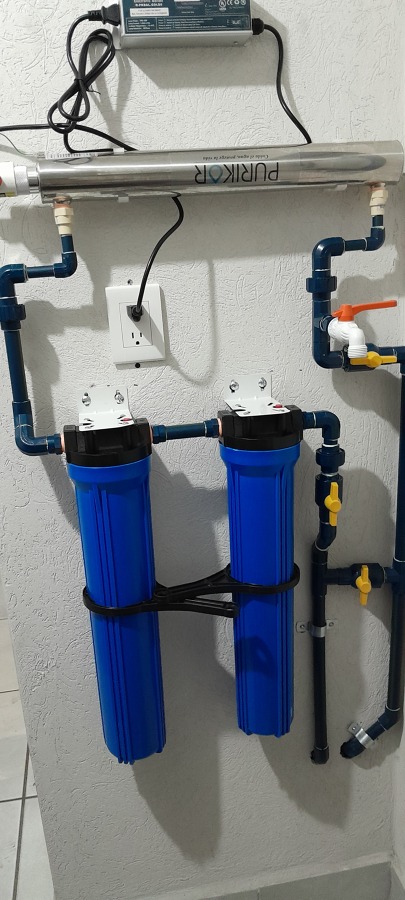 Filtrado de ultravioleta,carbon y sedimentos