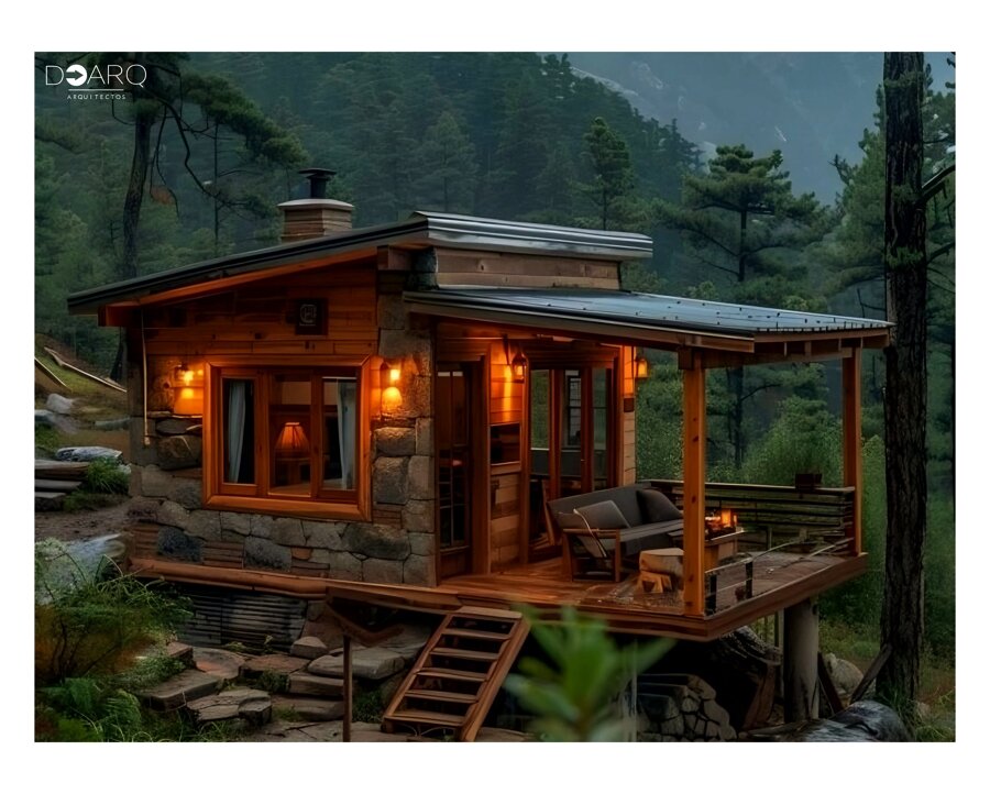 Diseño rústico-contemporáneo en entorno natural