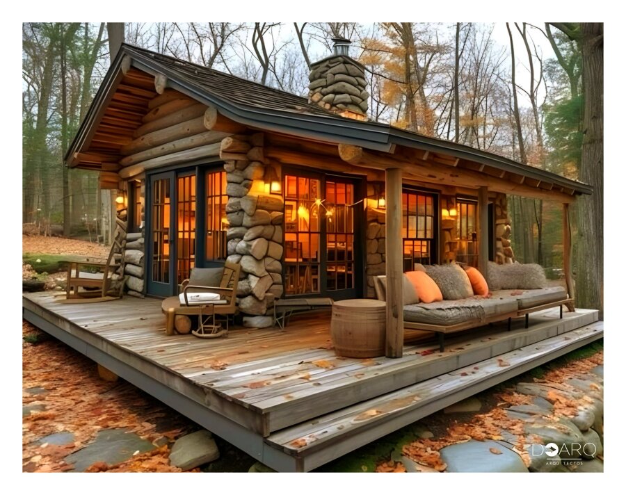 Cabaña rústica con encanto natural y terraza panorámica