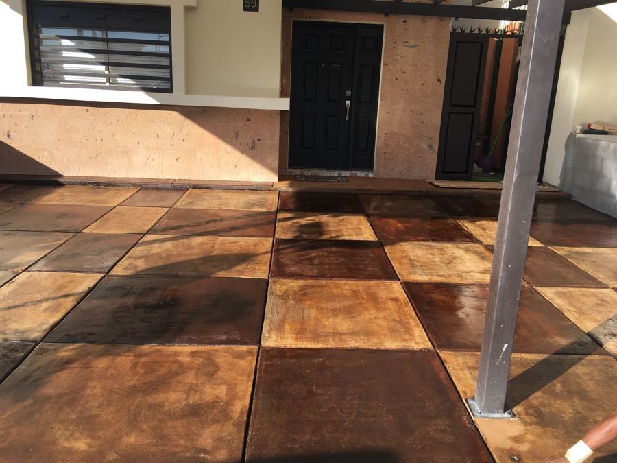 PISO DE CONCRETO CON ACIDO DECORATIVO