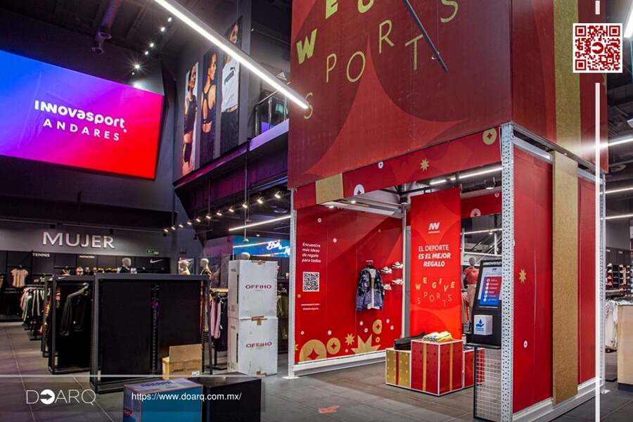 Composición Interior de Tienda Deportiva