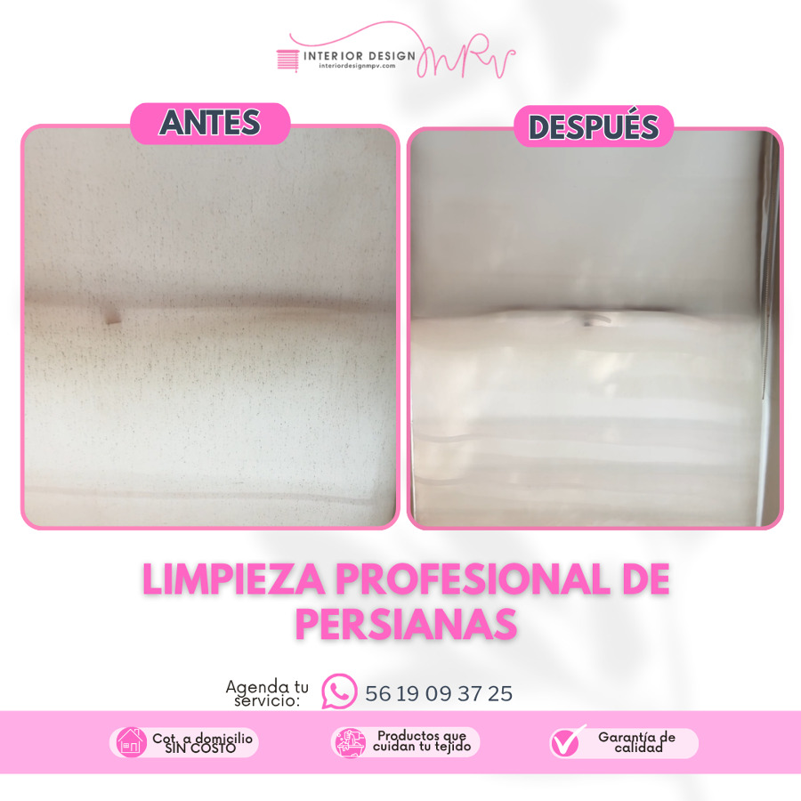 Lavado de persiana enrollable traslucida.