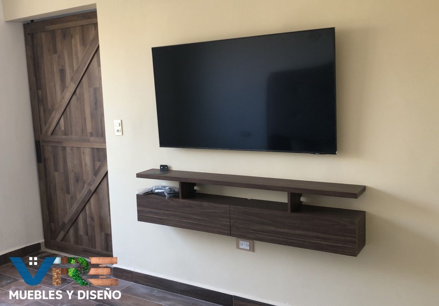 Puerta tipo granjera y mueble flotante