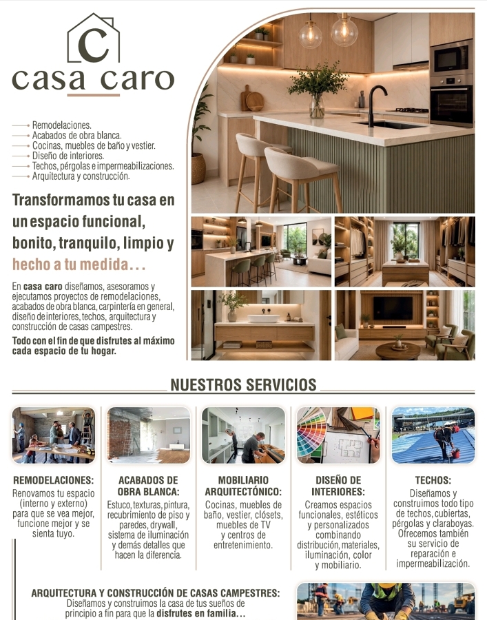 Construcción de casas campestres.
