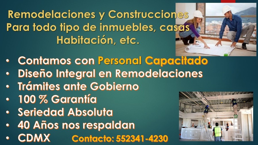 Remodelaciones, Acabados, Ampliaciones
