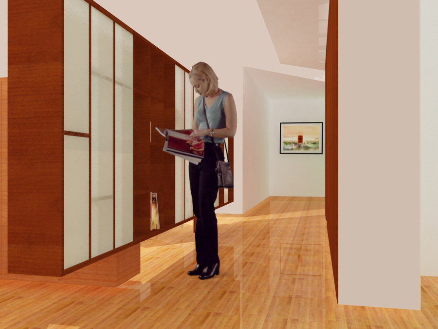 diseño de acabados y muebles en interior departamento