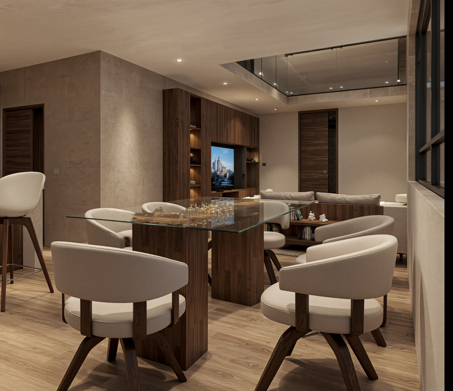 Comedor moderno con acabados de lujo