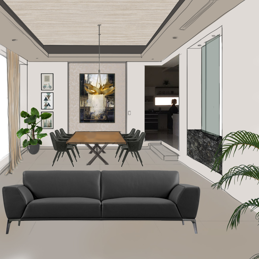 Área Social - Perspectiva Interior