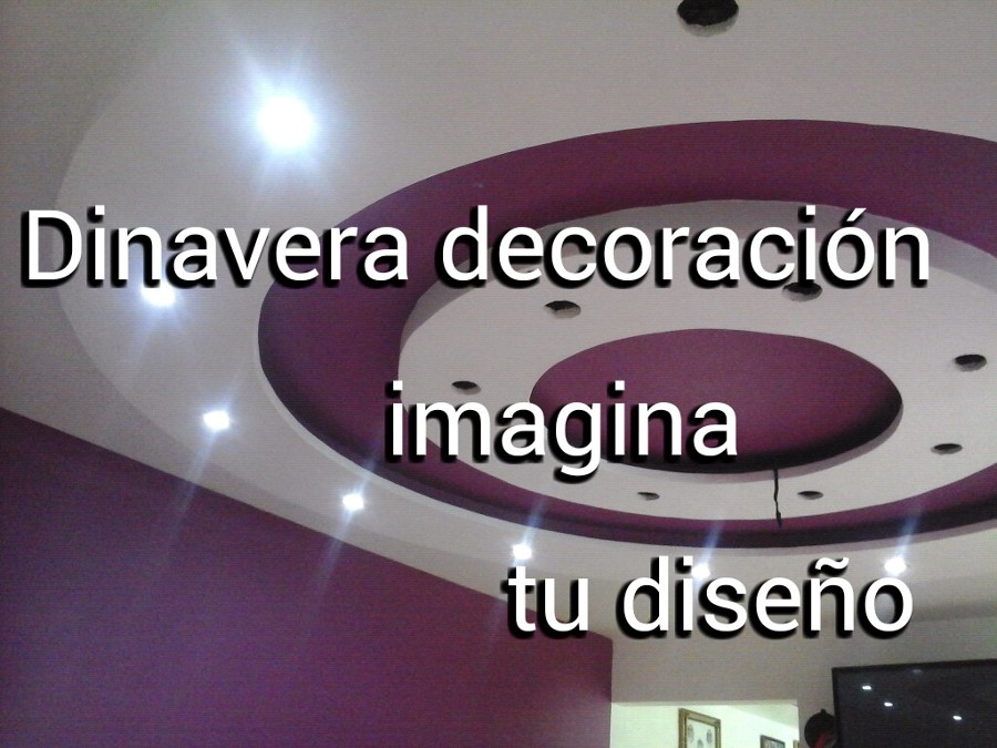 plafon a dos circulos con luz indirecta