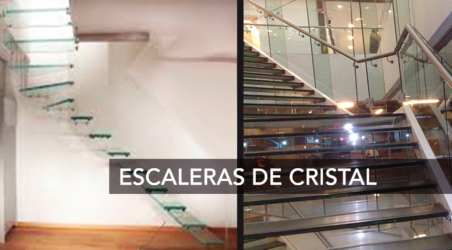 Collage de escaleras de cristal