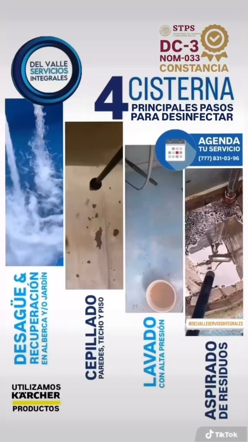 LAVADO Y DESINFECCIÓN CISTERNAS Y TINACOS CUERNAVACA