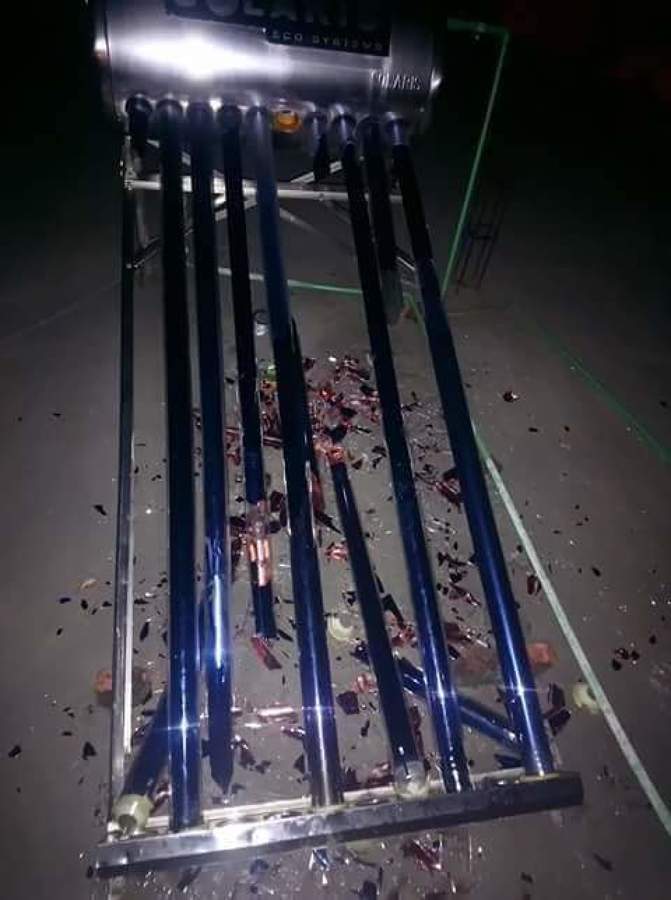 Bolas de Granizo, que dañaron los Calentadores Solares