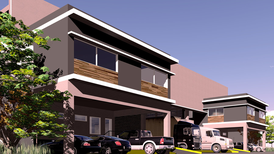 Render Fachada bodega.