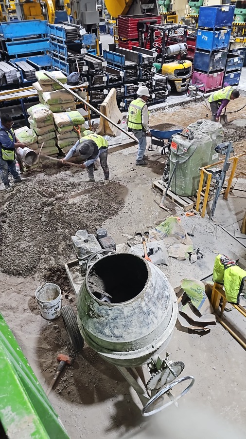 Obra civil industrial: Reparacion de piso en planta