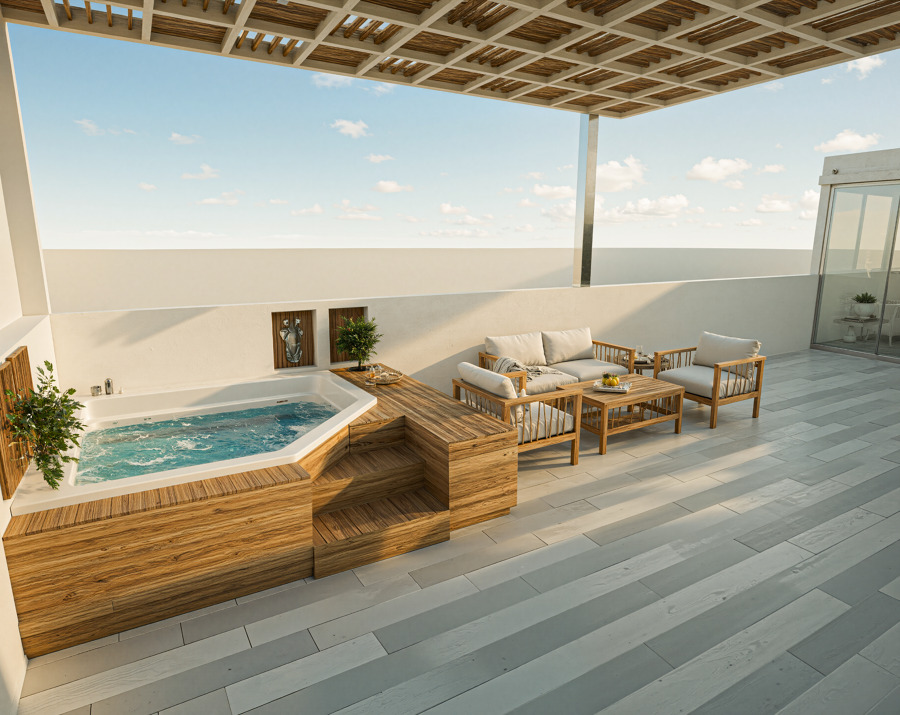 Jacuzzi con diseño moderno