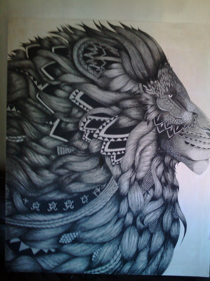 LEON EN ESTILO MANDALA