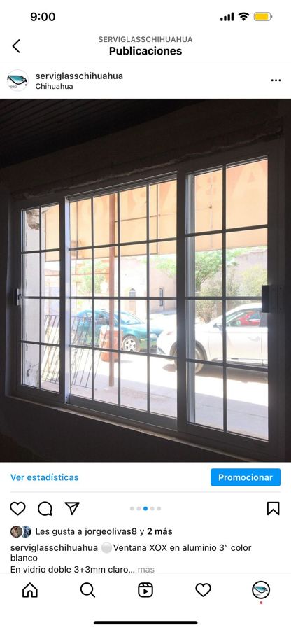 Ventana XOX 3" DOBLE VIDRIO