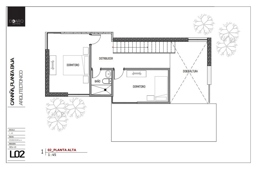 Planta alta cabaña moderna prefabricada de madera