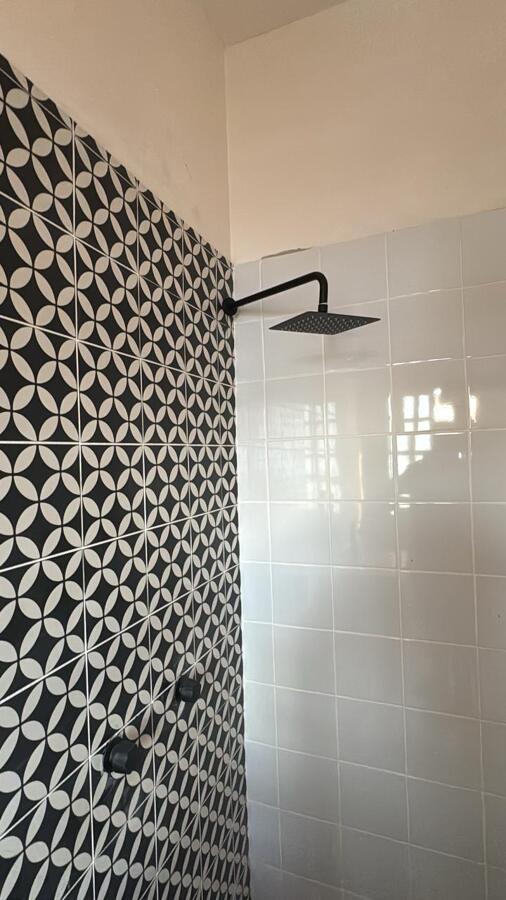 mosaico minimalista en regadera