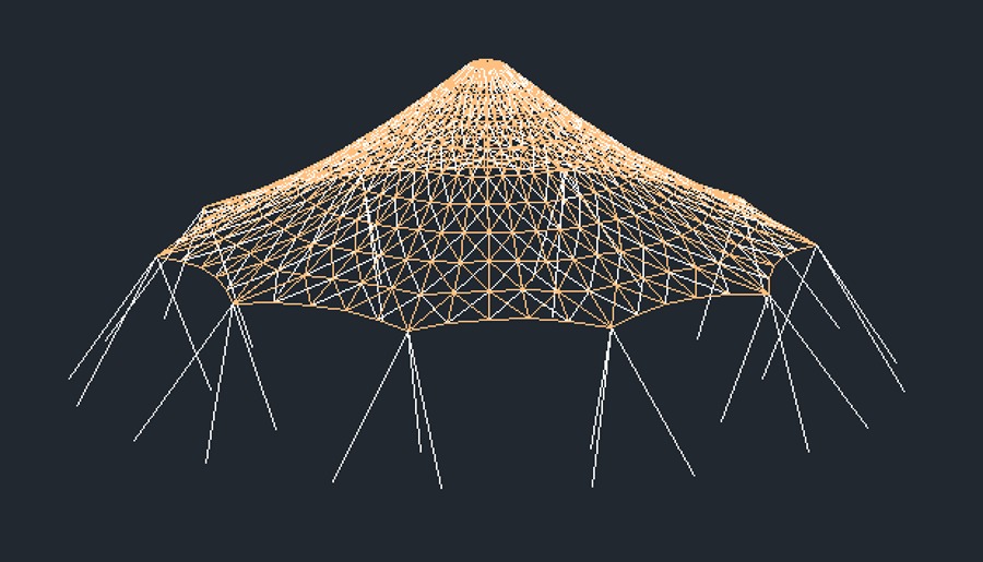 Velaria en Conoide de planta poligonal
