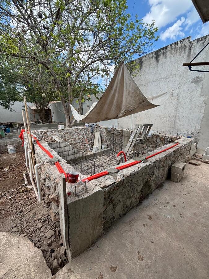 Avances de obra de alberca y áreas comunes