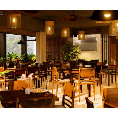 Diseño interior de restaurante contemporáneo