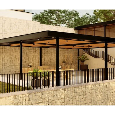 Terraza techada de diseño moderno