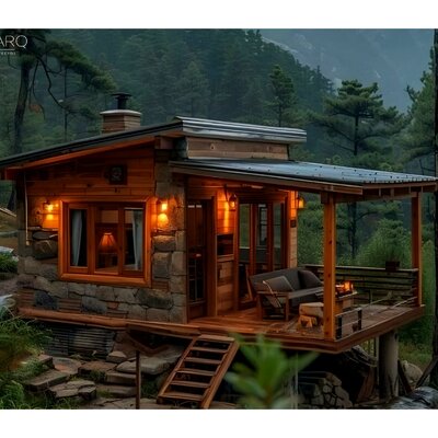 Diseño rústico-contemporáneo en entorno natural