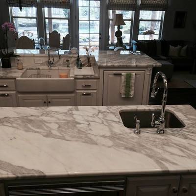 Cocina en granito blanco