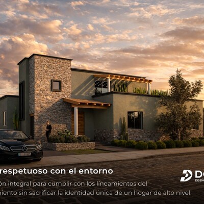 Residencia Contemporánea con Acabados en Piedra Natural