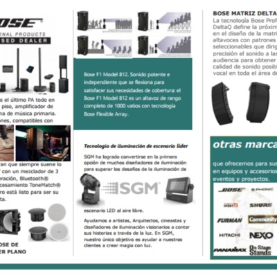 TRIPTICO DE PRODUCTOS Y EQUIPOS