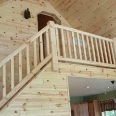 Escaleras de madera terminadas