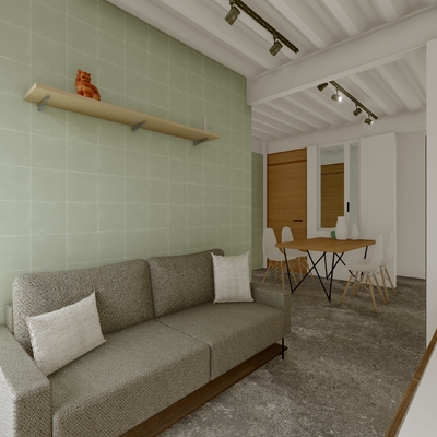 Estancia de departamento 50m2