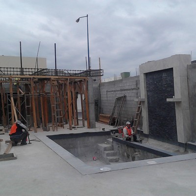 alberca,chapoteadero y muro lloron cortinas de agua y fuego