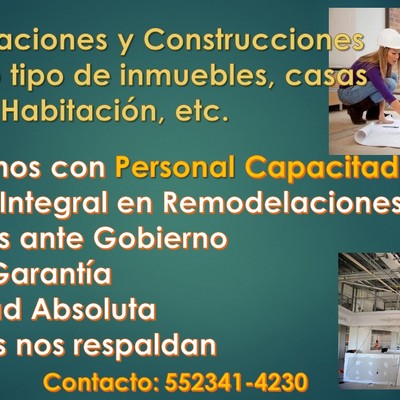 Remodelaciones, Acabados, Ampliaciones