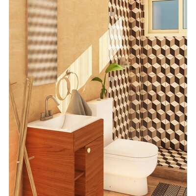 Baño con diseño elegante y materiales naturales