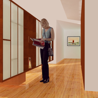 diseño de acabados y muebles en interior departamento