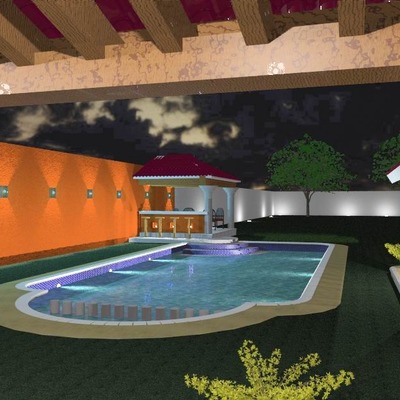 PISCINAS Y TERRAZA DE CASA HABITACION CAMPESTRE