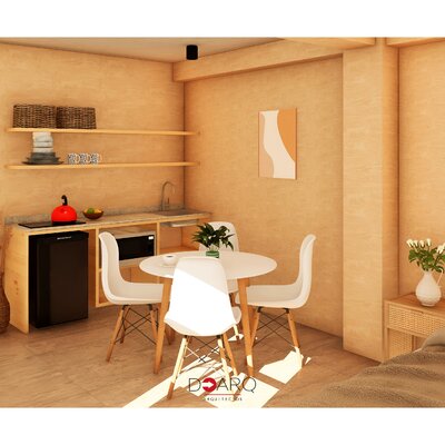 Diseño interior minimalista con acabados cálidos