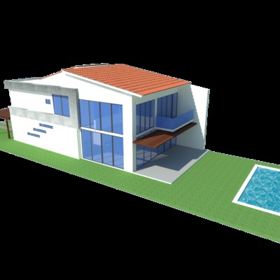 Modelado 3D y visualización rápida de proyecto de casa-habitación.