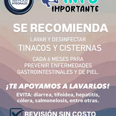 LAVADO Y DESINFECCIÓN CISTERNAS Y TINACOS CUERNAVACA