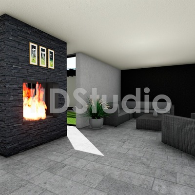 Sala con chimenea