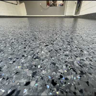 Piso de hojuela terminado