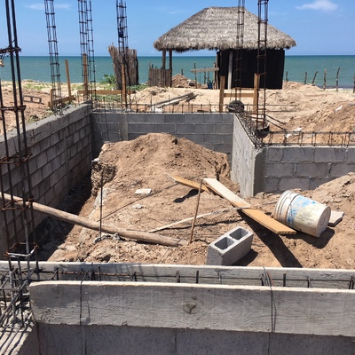 Construccion de casa de playa etapa cimentacion