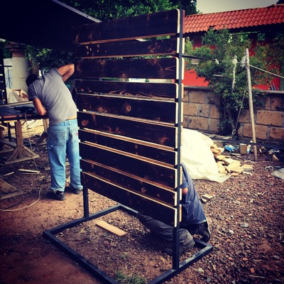 PANEL de madera reciclada